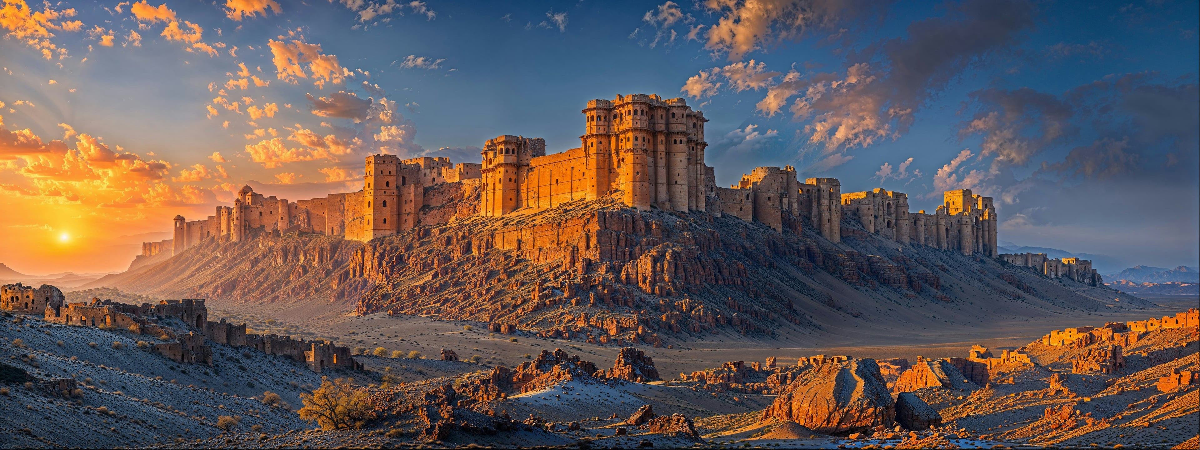 Castle in Rajasthan at sunset