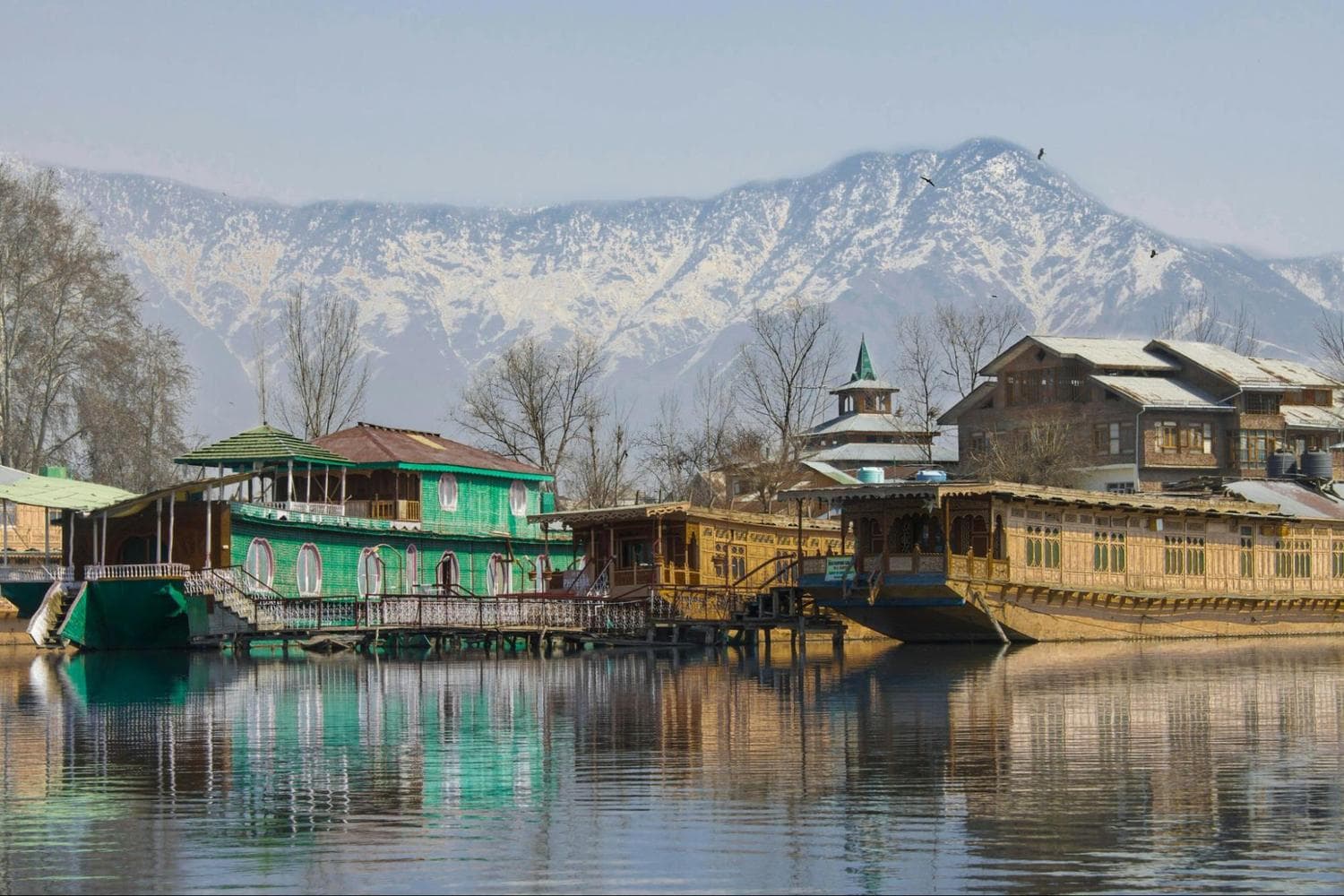 Houseboats on Dal Lake in Srinagar
