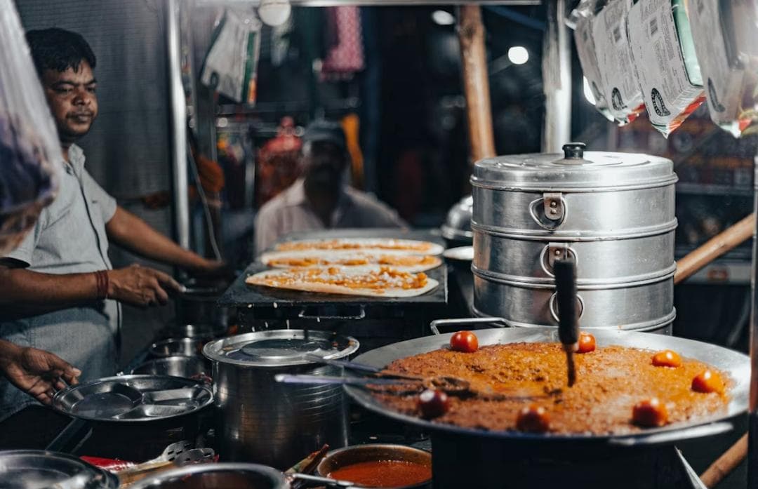 Fast food stall in indian market