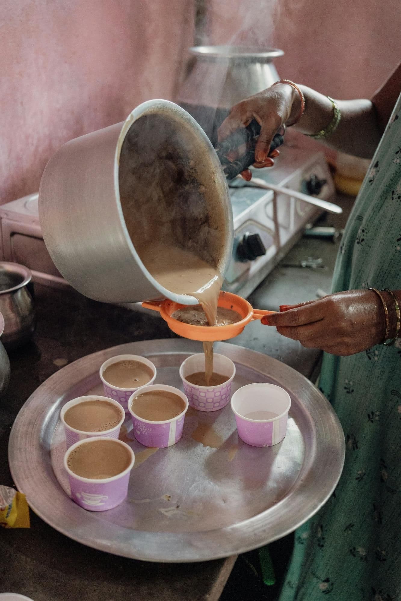 Woman preparing Chai