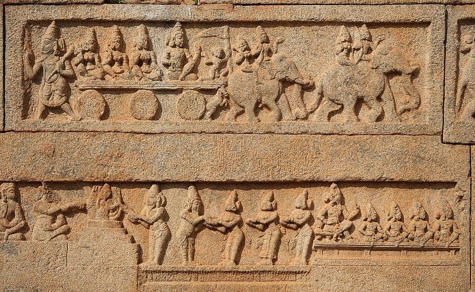 Wall of Hazara Rama Temple, Hampi