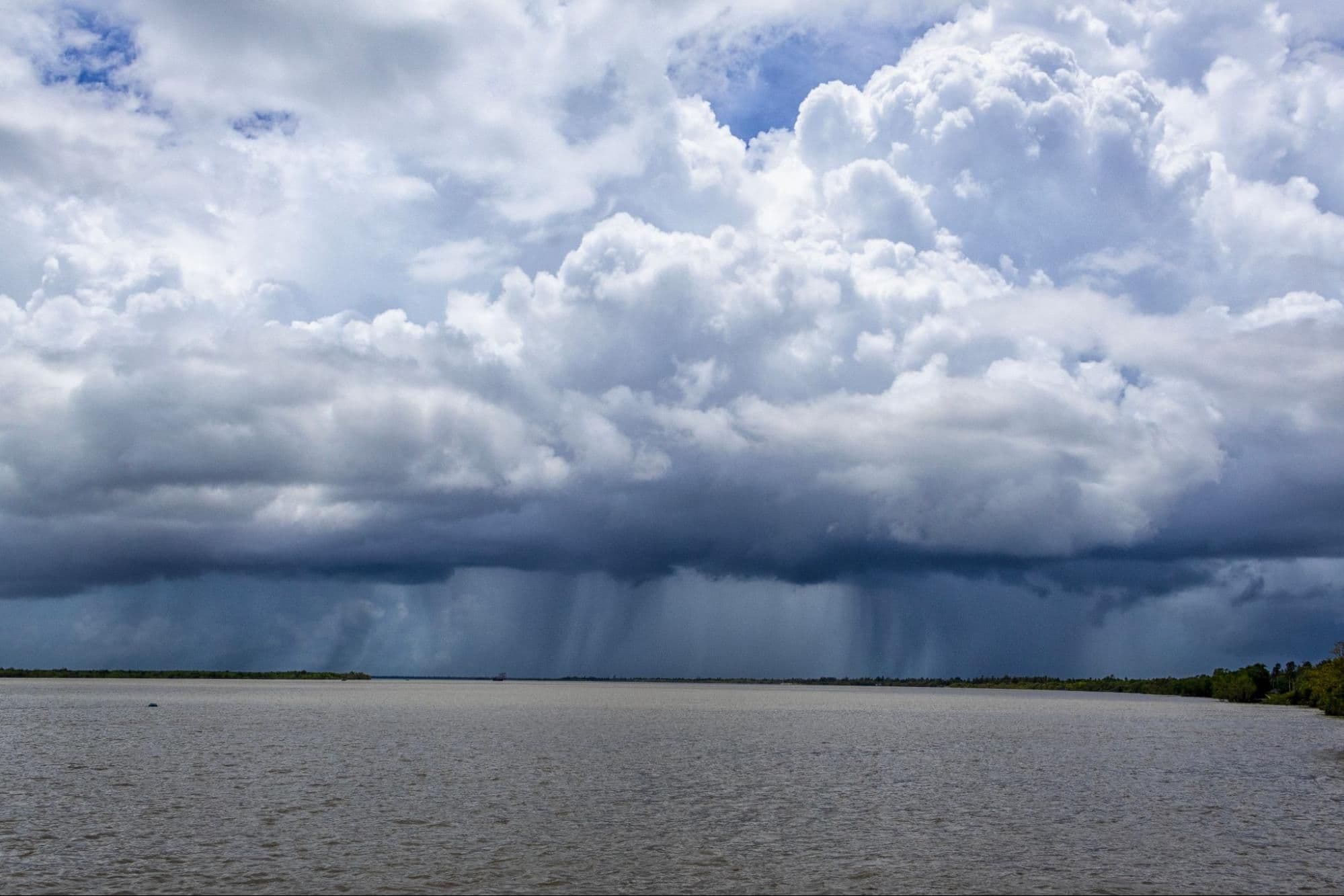A large cumulonimbus cloud over the swamps of Sundarban