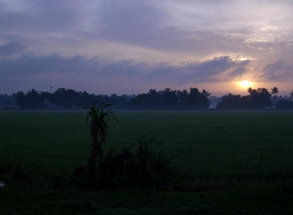 The morning sunrise view from Kerala