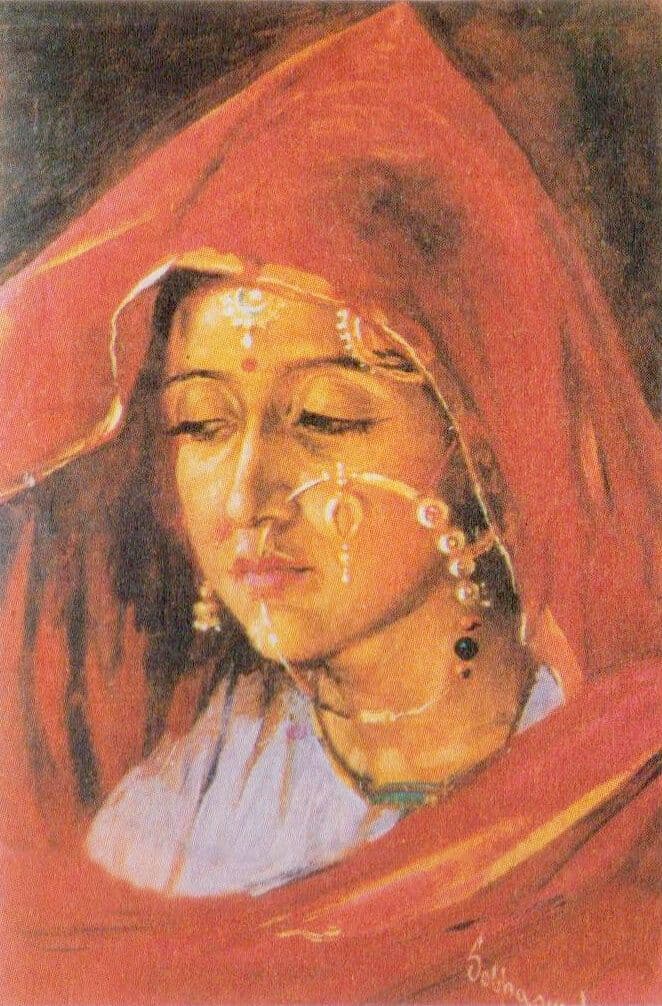 Painting of a woman by Sobha Singh